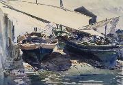 John Singer Sargent Boats Drawn Up oil painting